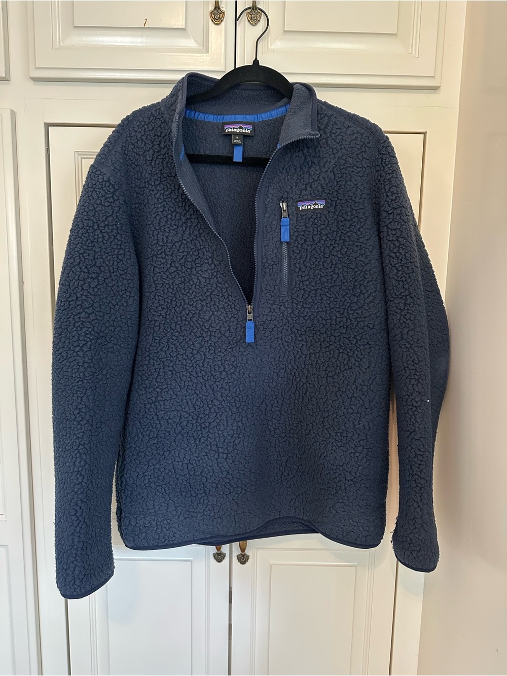 Patagonia Navy Blue Sherpa Half-Zip Pullover Jacket